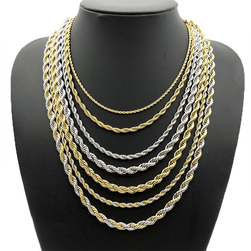 stainless steel twist rope chain necklace wholesale product view 4