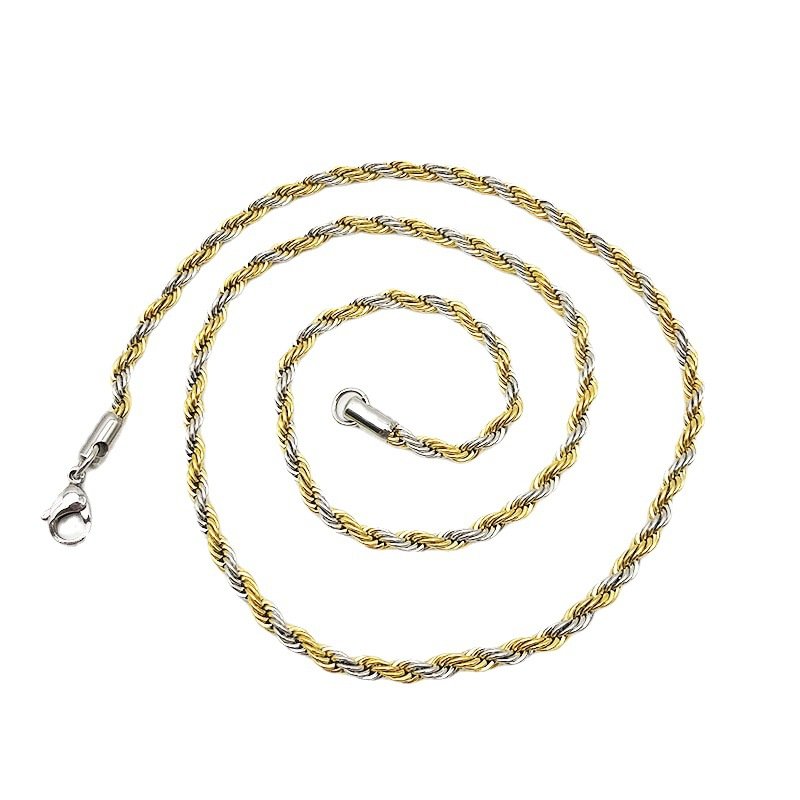 stainless steel twist rope chain necklace wholesale product view 2