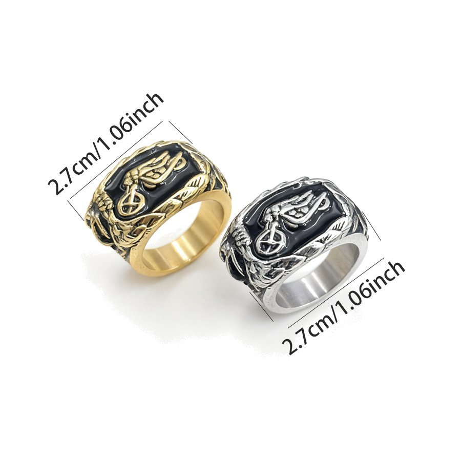 vintage eagle motorcycle stainless steel ring wholesale biker jewelry - size chart