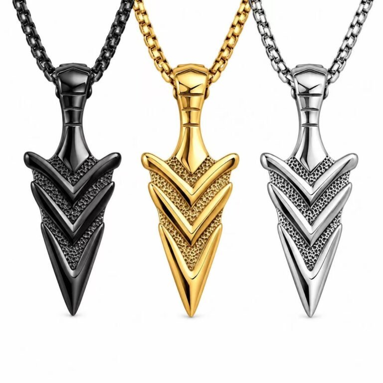 Vintage Double-Sided Arrow Pendant Titanium Steel Necklace for Men and Women Wholesale