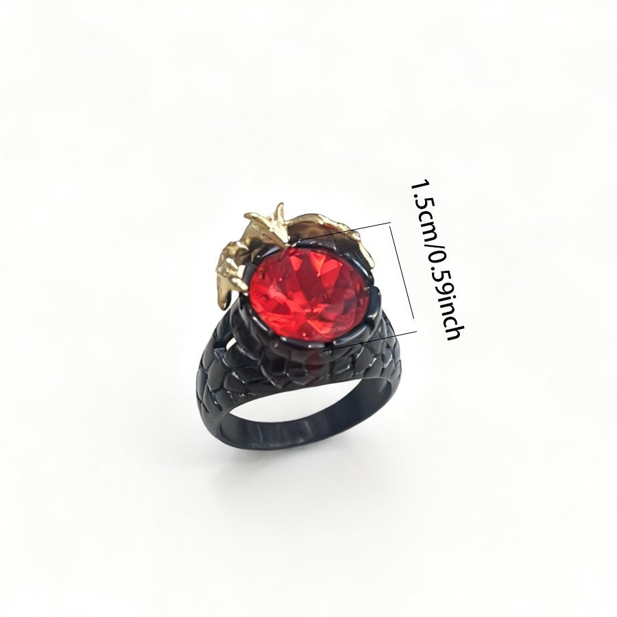 black dragon claw red stone stainless steel ring wholesale product view 3