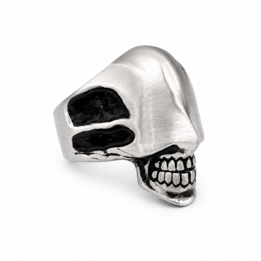 alien skull helmet stainless steel ring wholesale main white background image