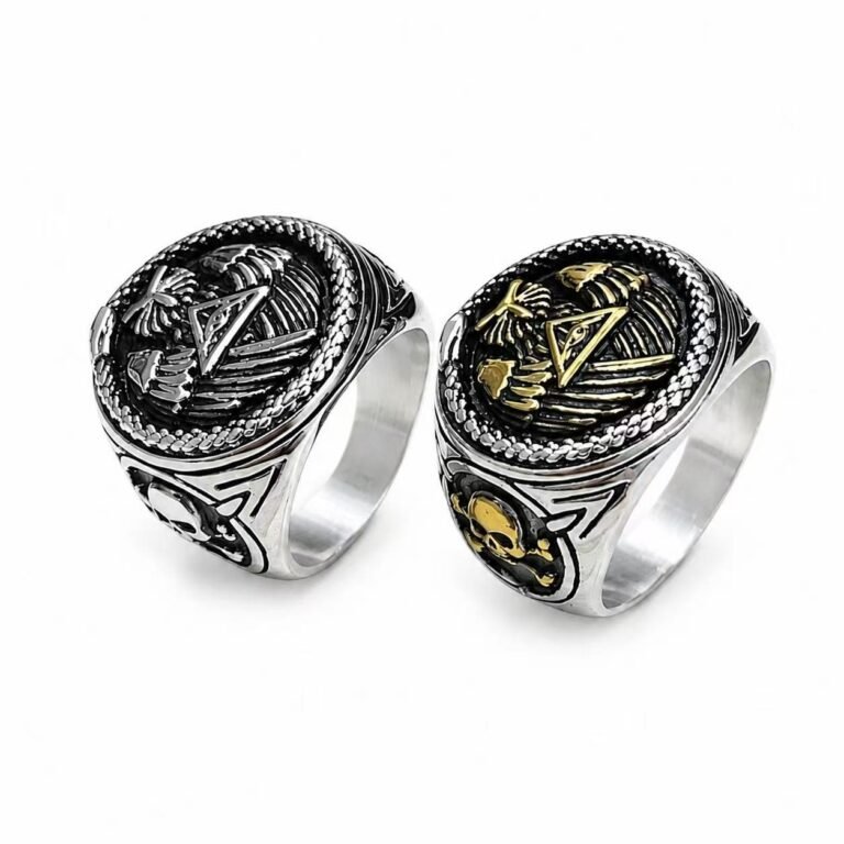 all-seeing eye stainless steel signet ring wholesale main white background product image