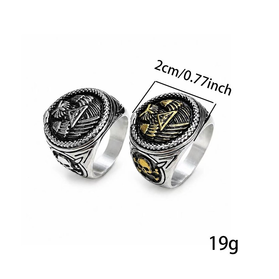 all-seeing eye stainless steel signet ring wholesale size reference product image