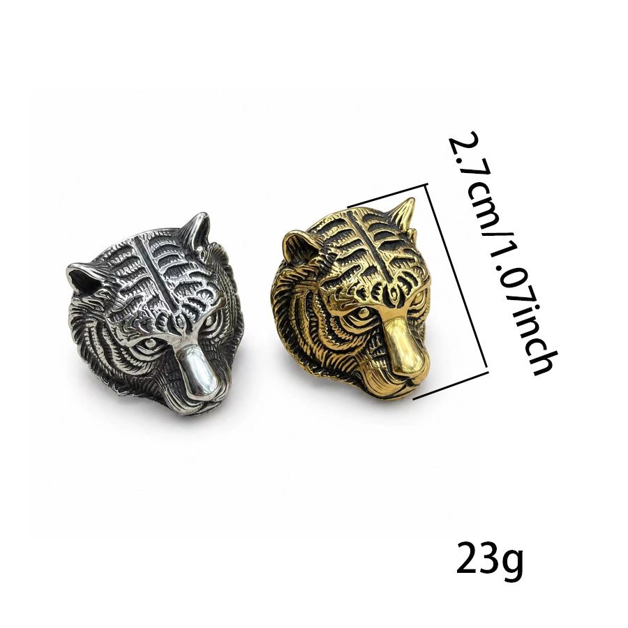 tiger head stainless steel ring wholesale feature card product image