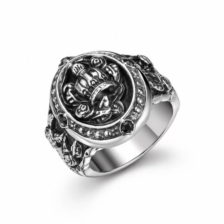 crown crest stainless steel ring wholesale main white background product image