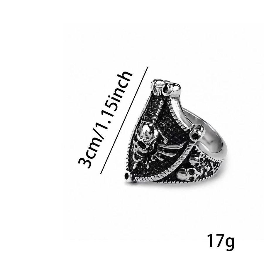 pirate skull stainless steel ring wholesale feature card product image