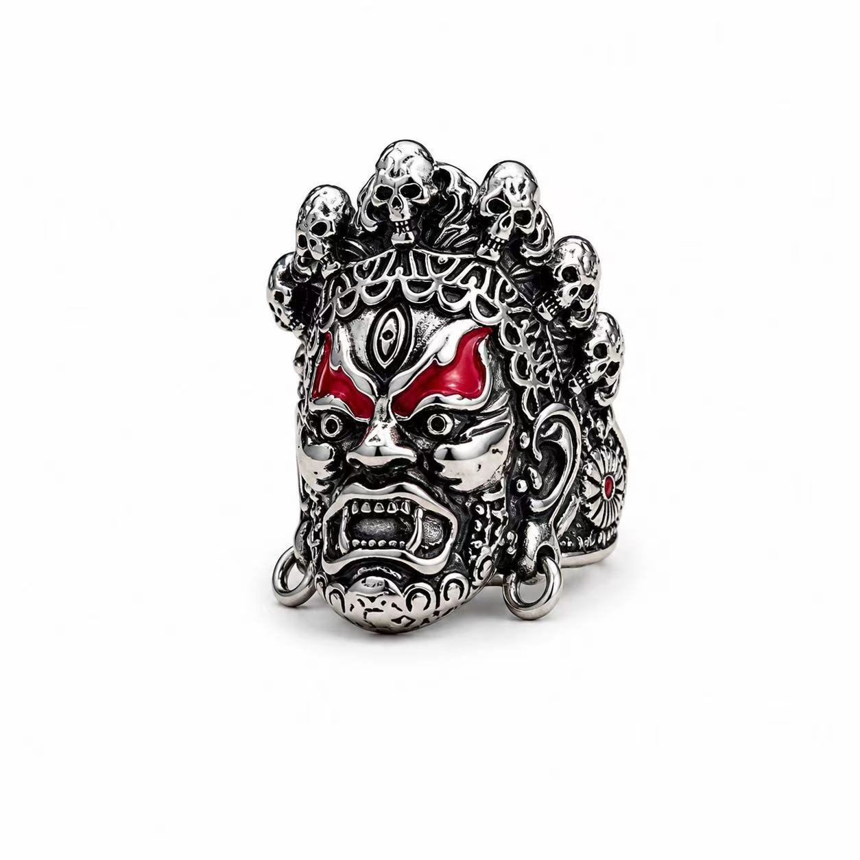 oriental guardian mask stainless steel ring wholesale lifestyle product view