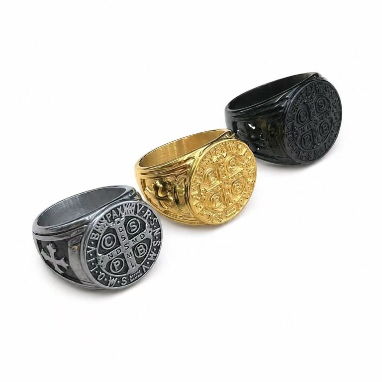 st benedict stainless steel ring wholesale main white background product image