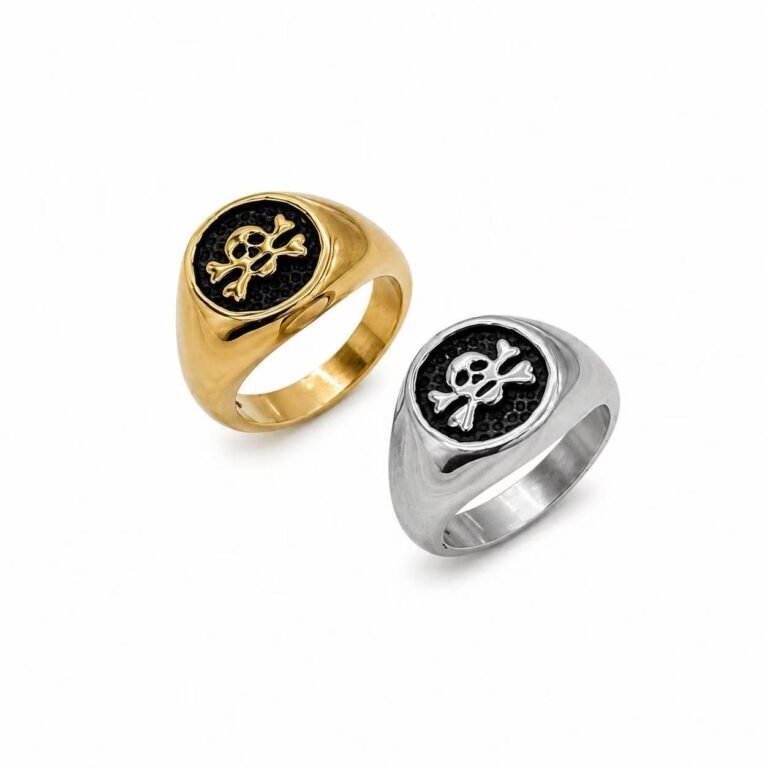 small skull stainless steel ring wholesale main white background product image