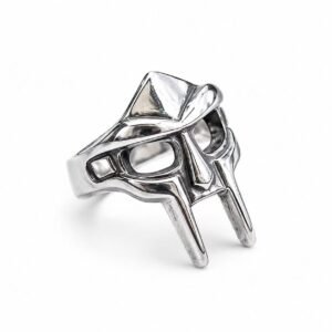 openwork skull mask stainless steel ring wholesale main white background product image