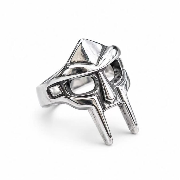 openwork skull mask stainless steel ring wholesale main white background product image