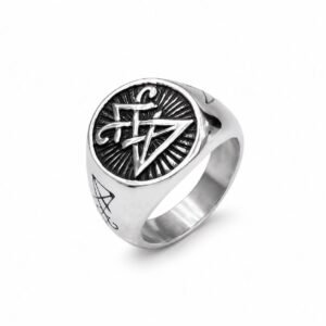 lucifer sigil stainless steel ring wholesale main white background product image