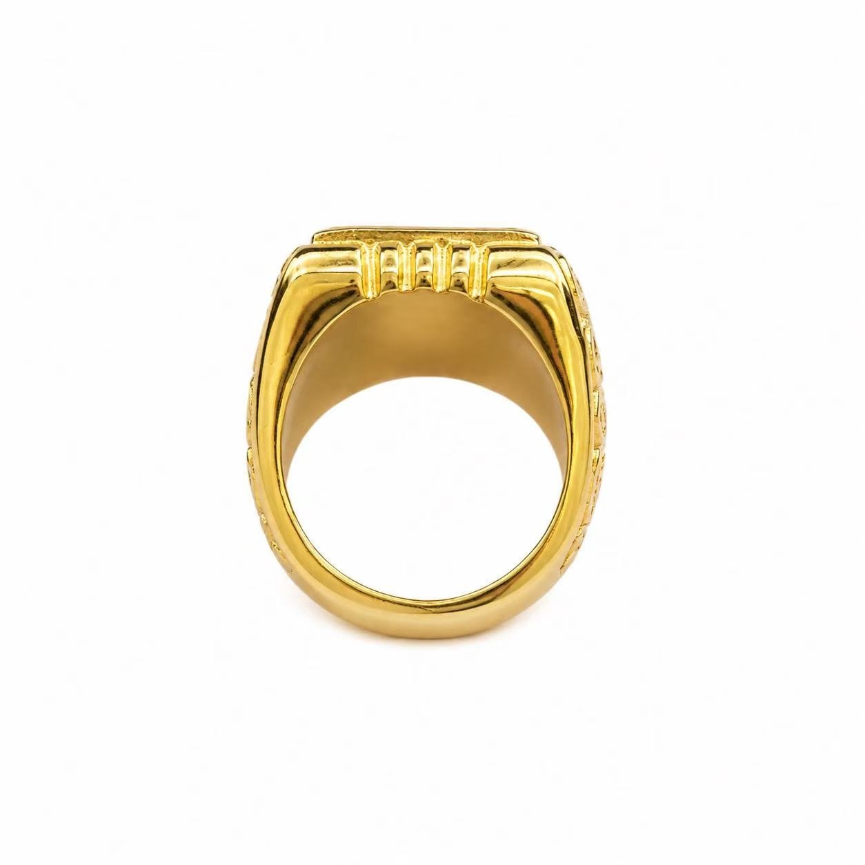 gold masonic compass stainless steel signet ring wholesale detail product view