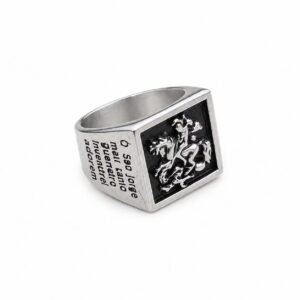 saint george dragon stainless steel ring wholesale main white background product image