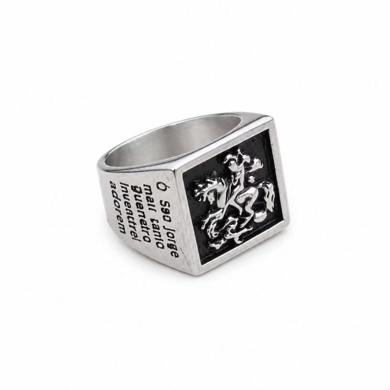 saint george dragon stainless steel ring wholesale main white background product image