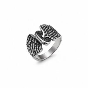 winged wheel stainless steel ring wholesale main white background product image