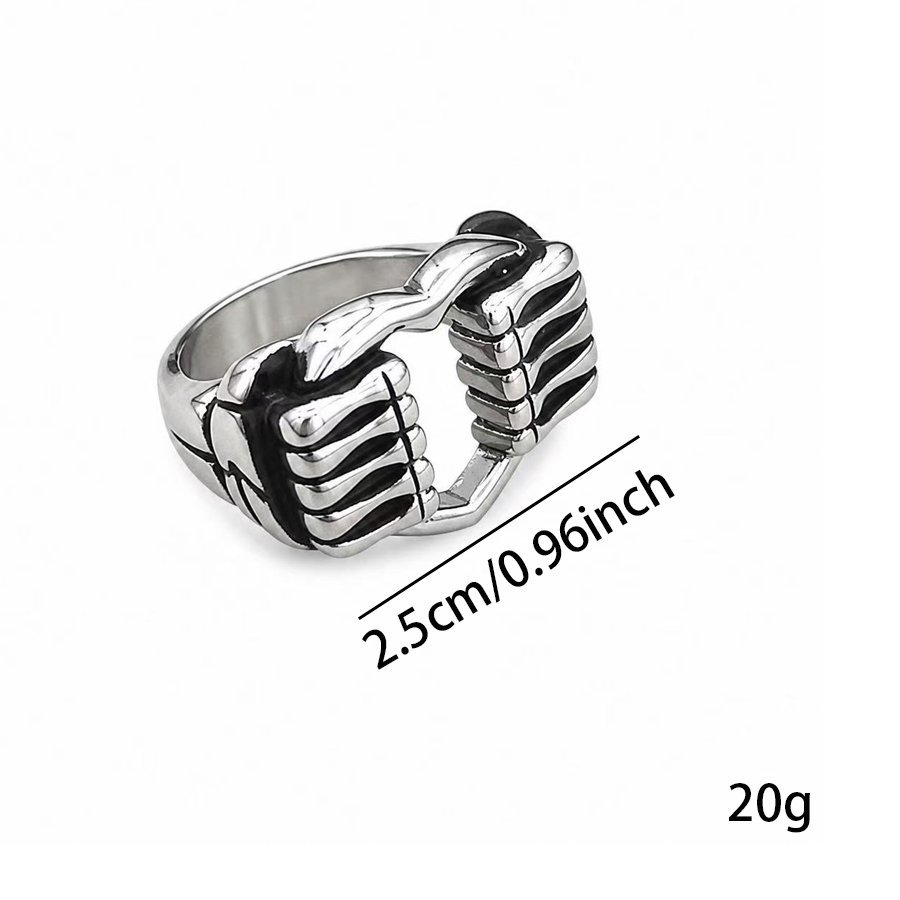 fist heart stainless steel ring wholesale finish option product image