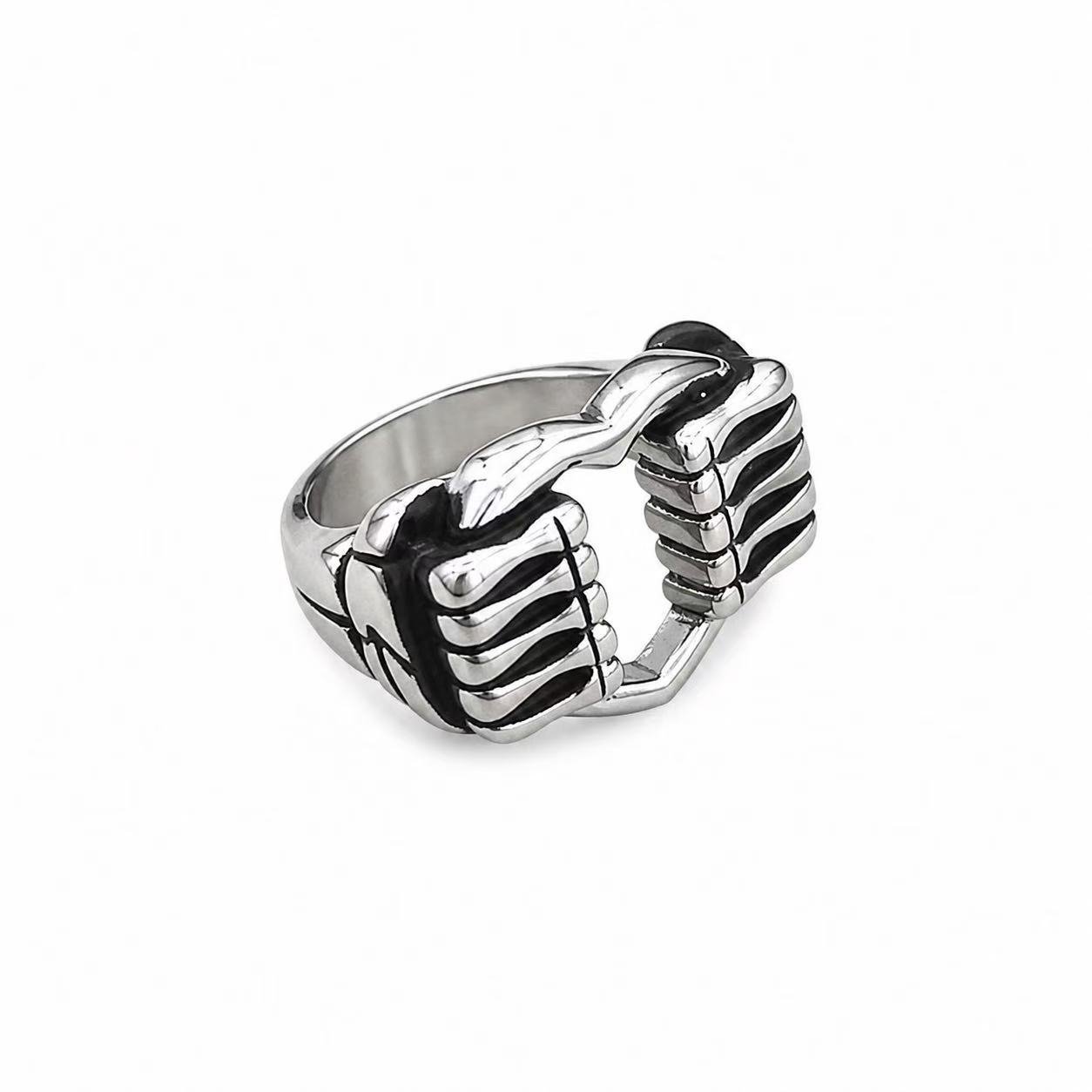 fist heart stainless steel ring wholesale lifestyle product view
