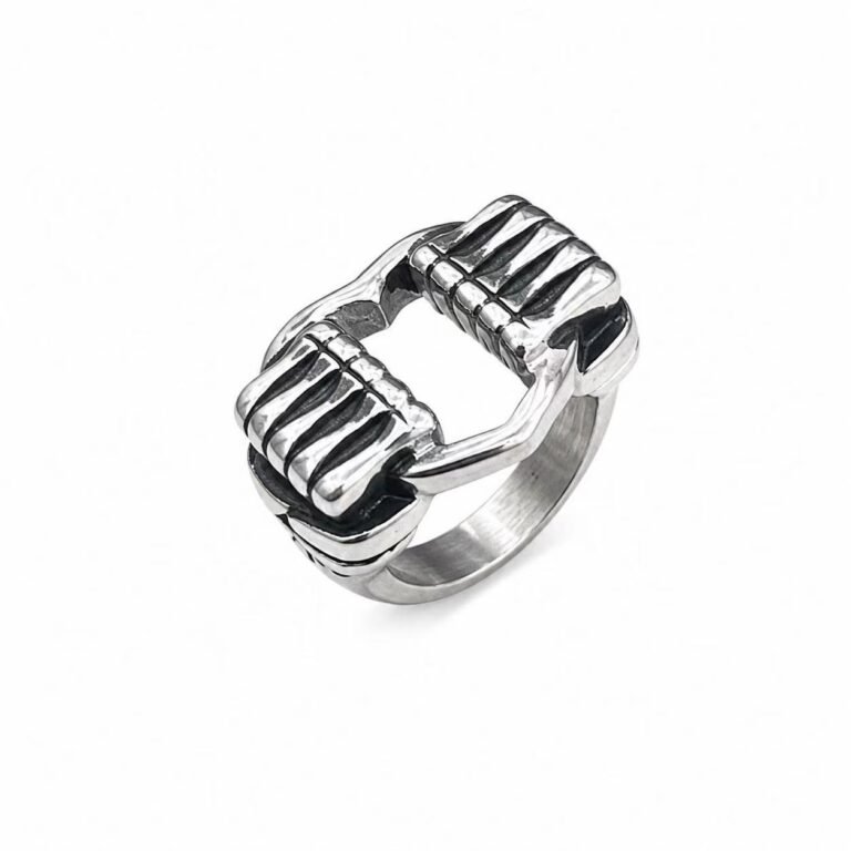 fist heart stainless steel ring wholesale main white background product image