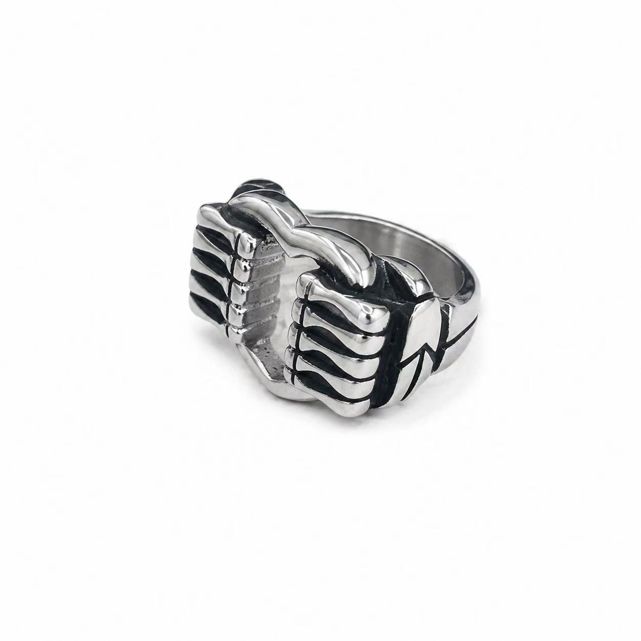 fist heart stainless steel ring wholesale size reference product image