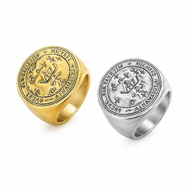 archangel michael sigil stainless steel ring wholesale main white background