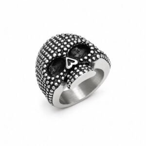 skull stainless steel biker ring wholesale main white background