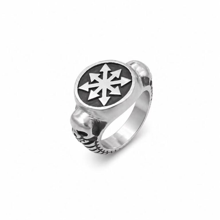 chaos star skull ring wholesale main white background