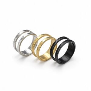 stainless steel band ring wholesale main white background three finishes
