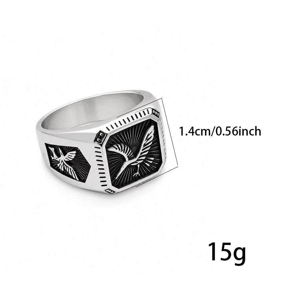 eagle stainless steel signet ring wholesale size and weight reference