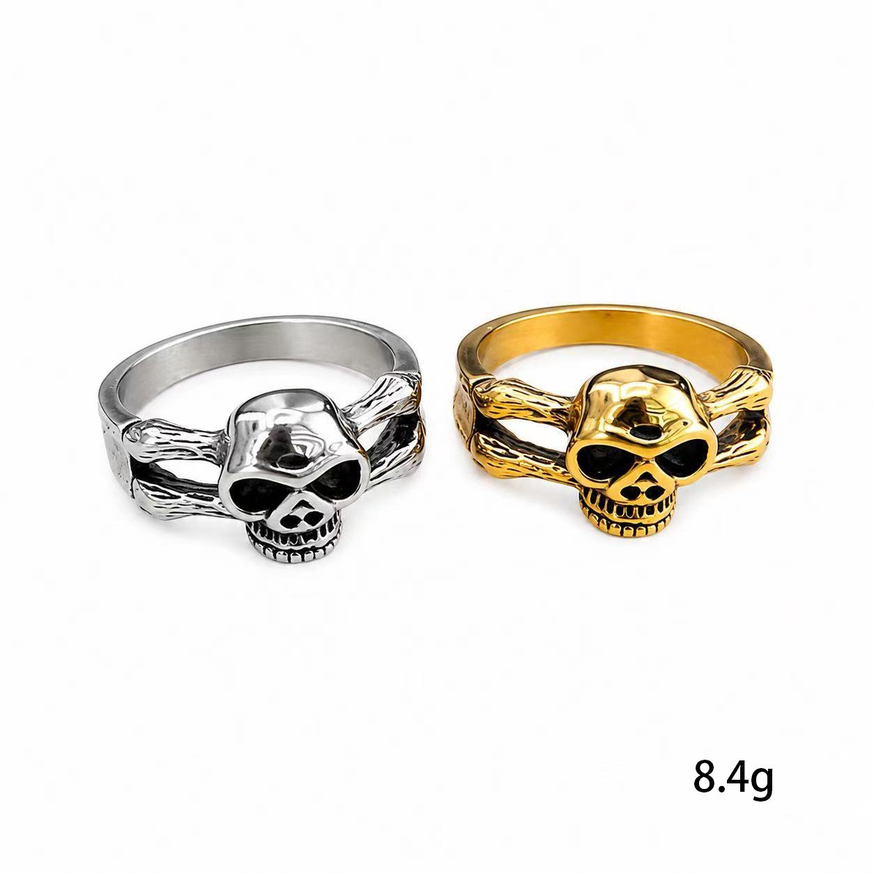 minimalist skull 316l stainless steel ring wholesale side product view