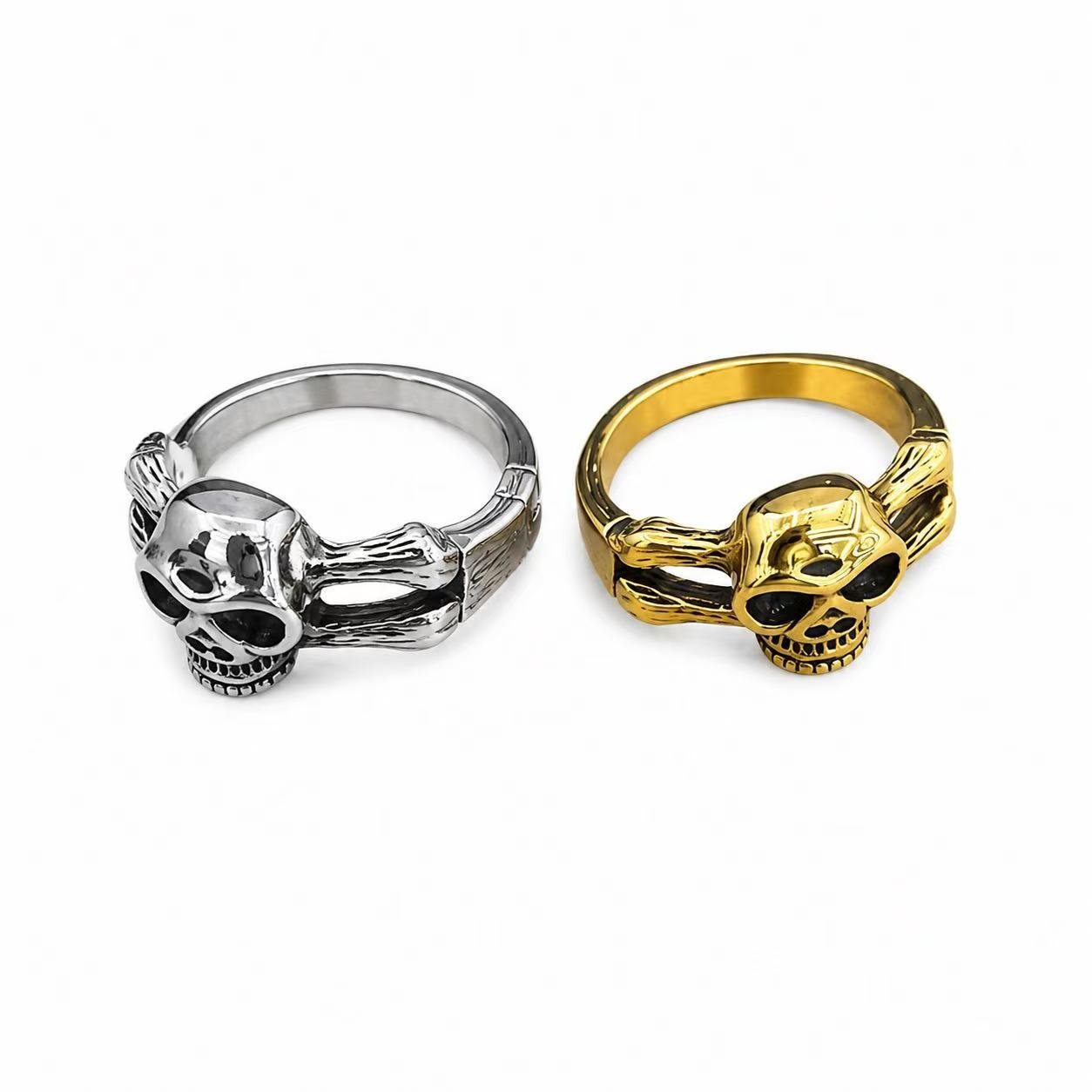 minimalist skull 316l stainless steel ring wholesale detail product view