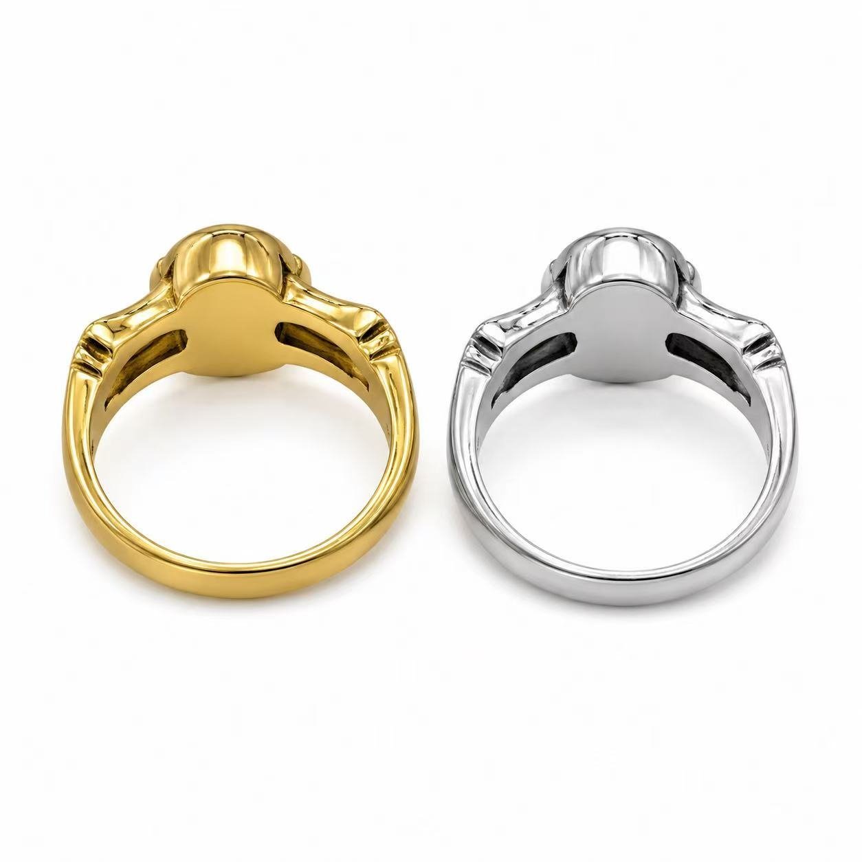 minimalist skull 316l stainless steel ring wholesale size reference image