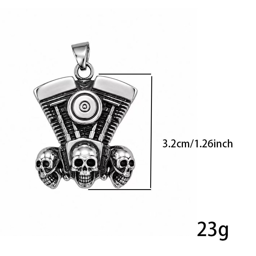 motorcycle engine skull stainless steel pendant wholesale additional product view