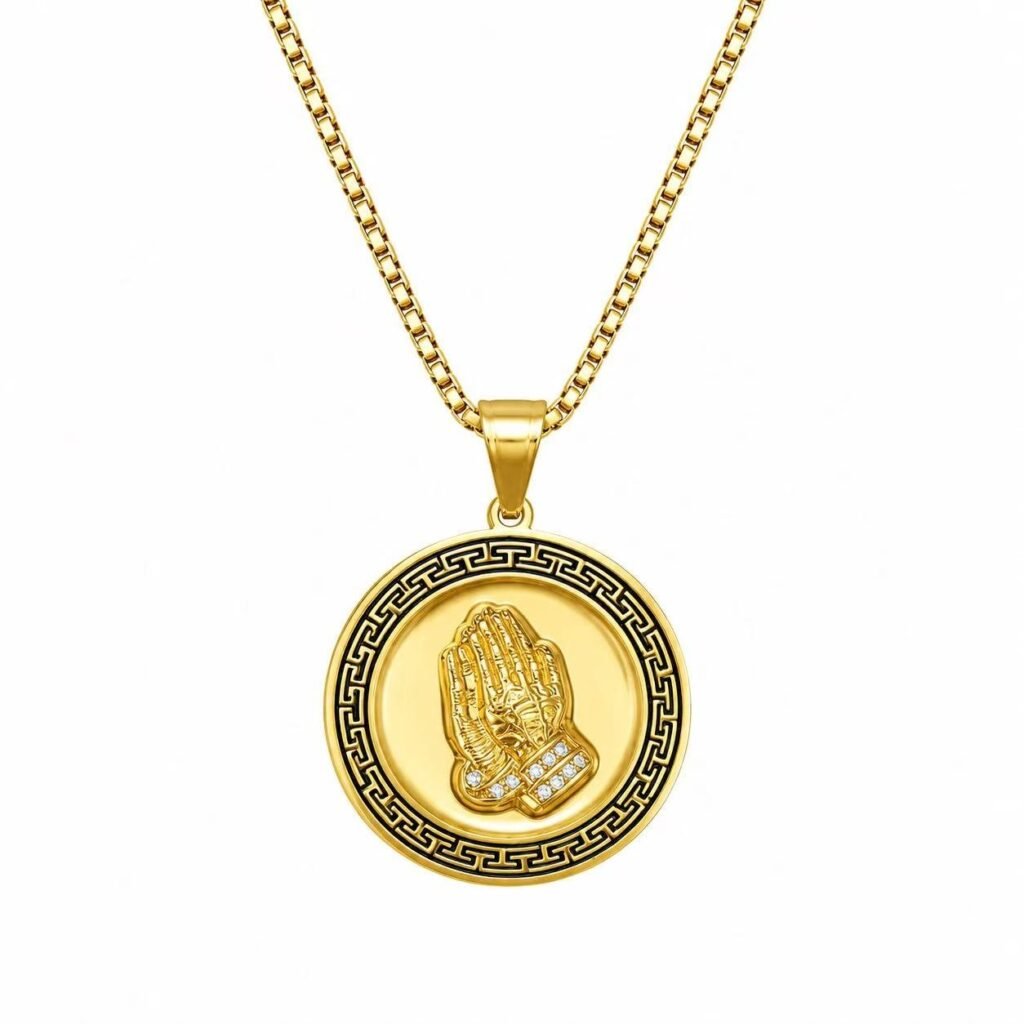 Praying Hands CZ Stainless Steel Pendant Wholesale