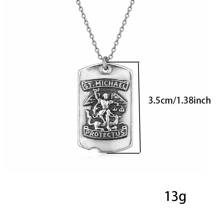 st michael dog tag stainless steel pendant wholesale finish detail product view