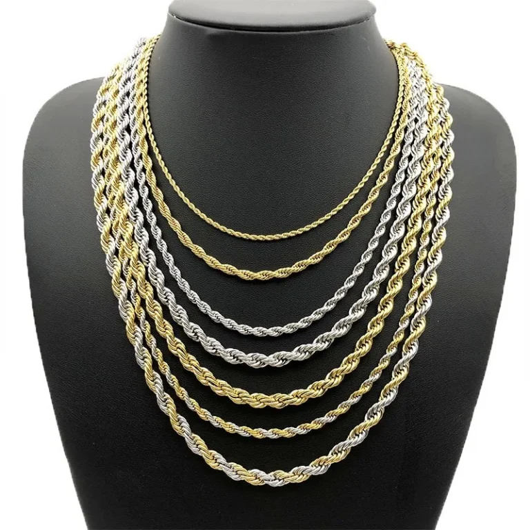 stainless steel twist rope chain necklace wholesale product view 4