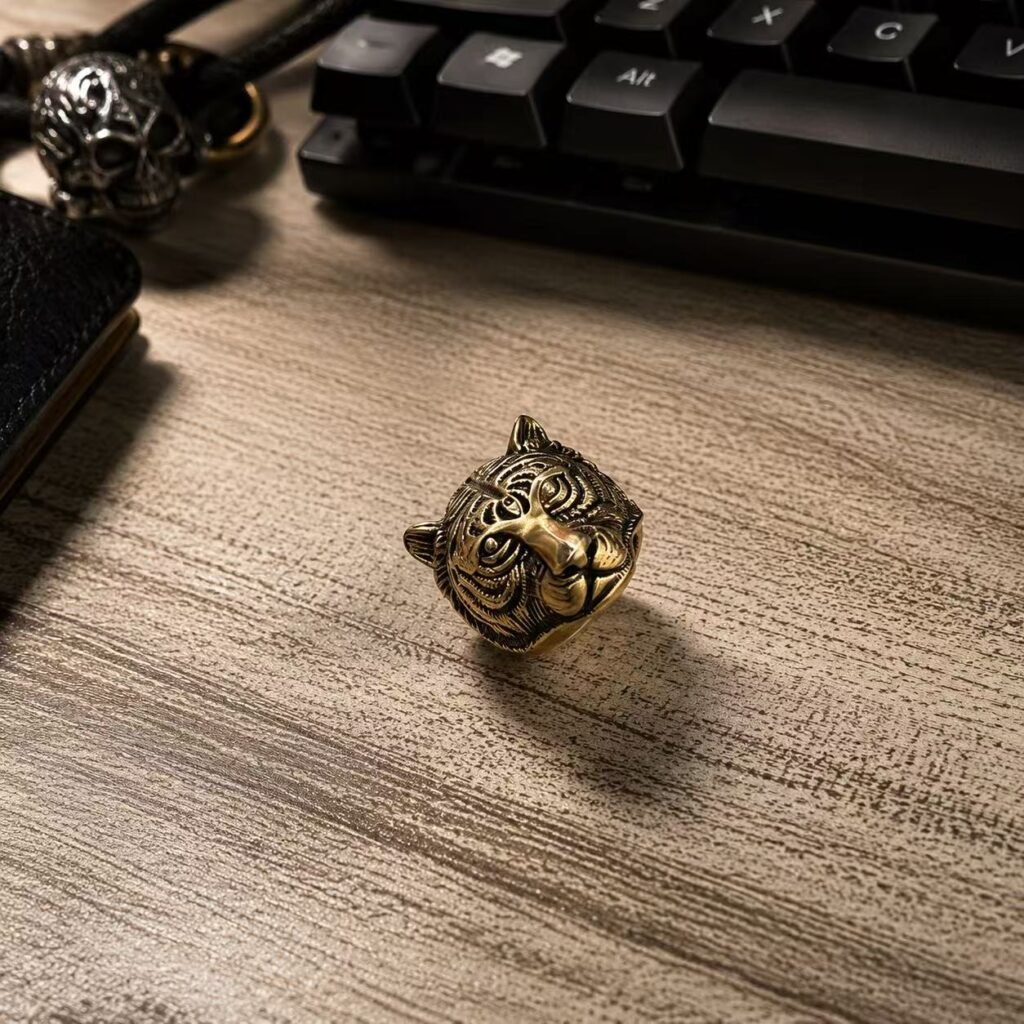 Tiger Head Stainless Steel Ring Set Wholesale