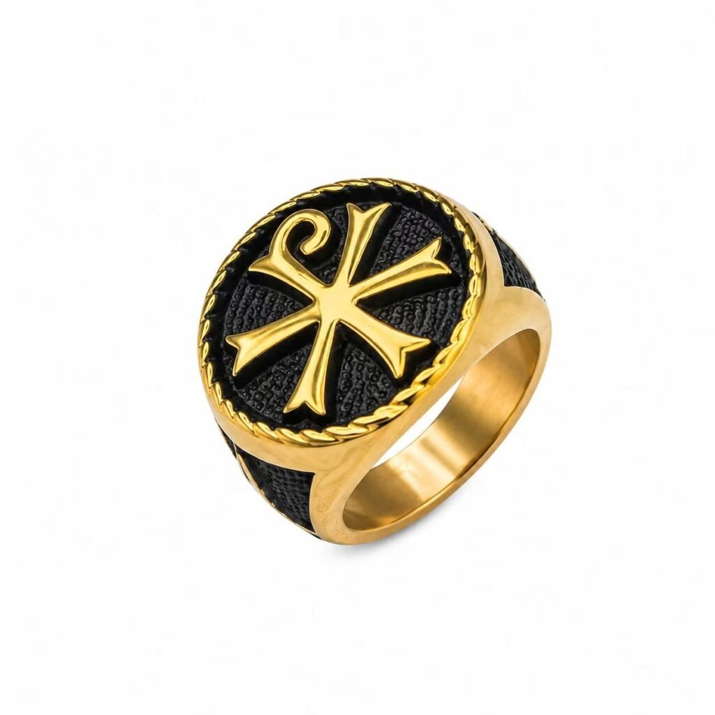 Alpha Omega Cross Stainless Steel Ring Wholesale