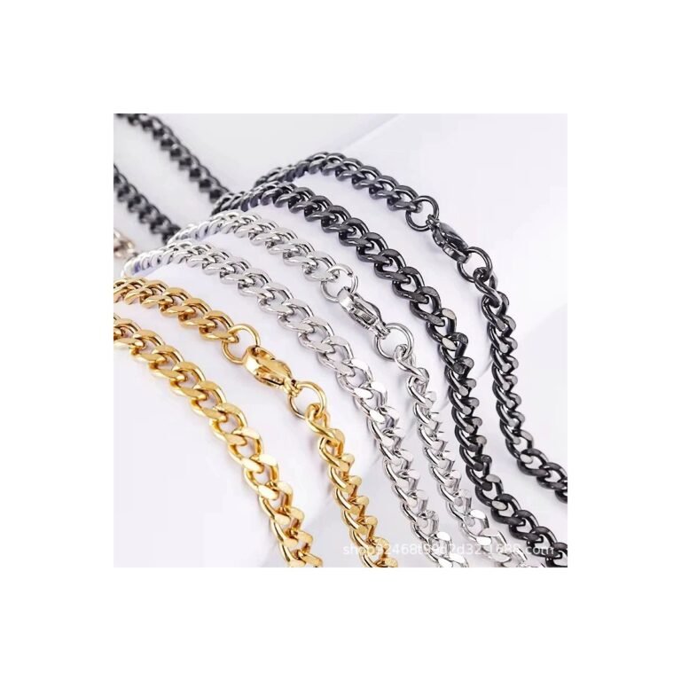 stainless steel hip hop multi size necklace single weave cuban chain casual chain whol main white background product image