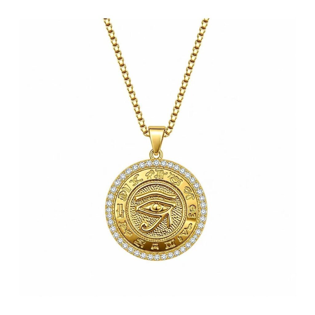 all seeing eye cz stainless steel pendant wholesale main white background product image