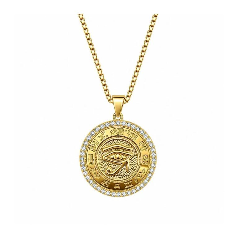 all seeing eye cz stainless steel pendant wholesale main white background product image