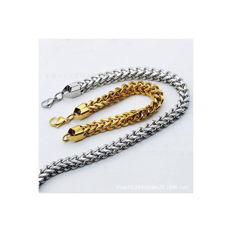 stainless steel reversible chain necklace wholesale main white background product image