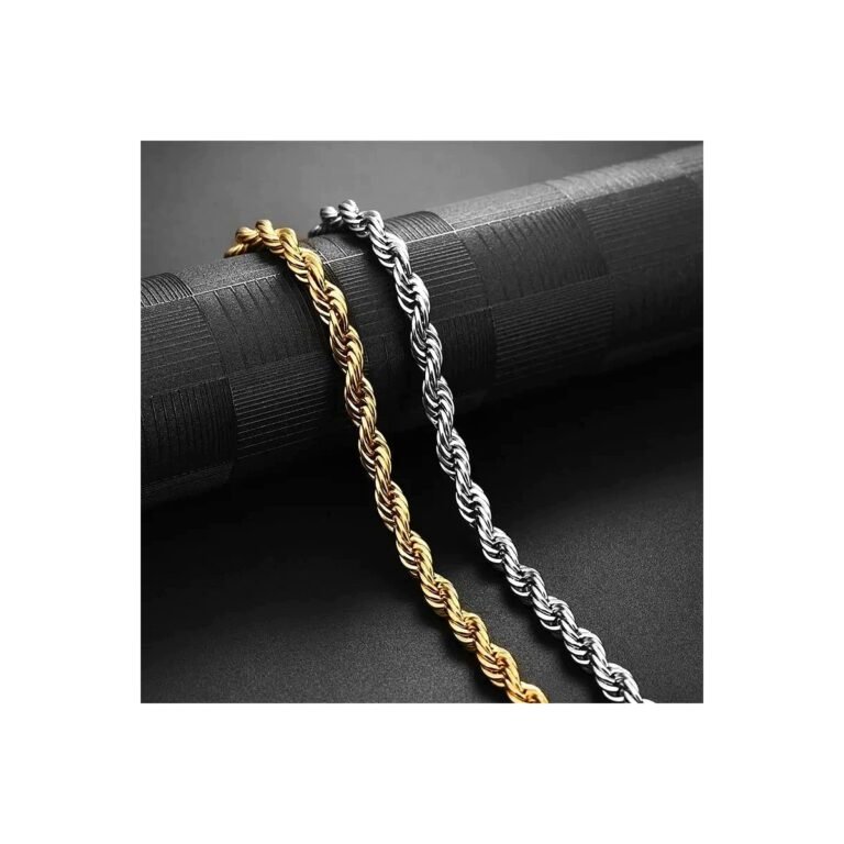 stainless steel twist chain european hip hop mens necklace 18k vacuum plated wholesale main white background product image