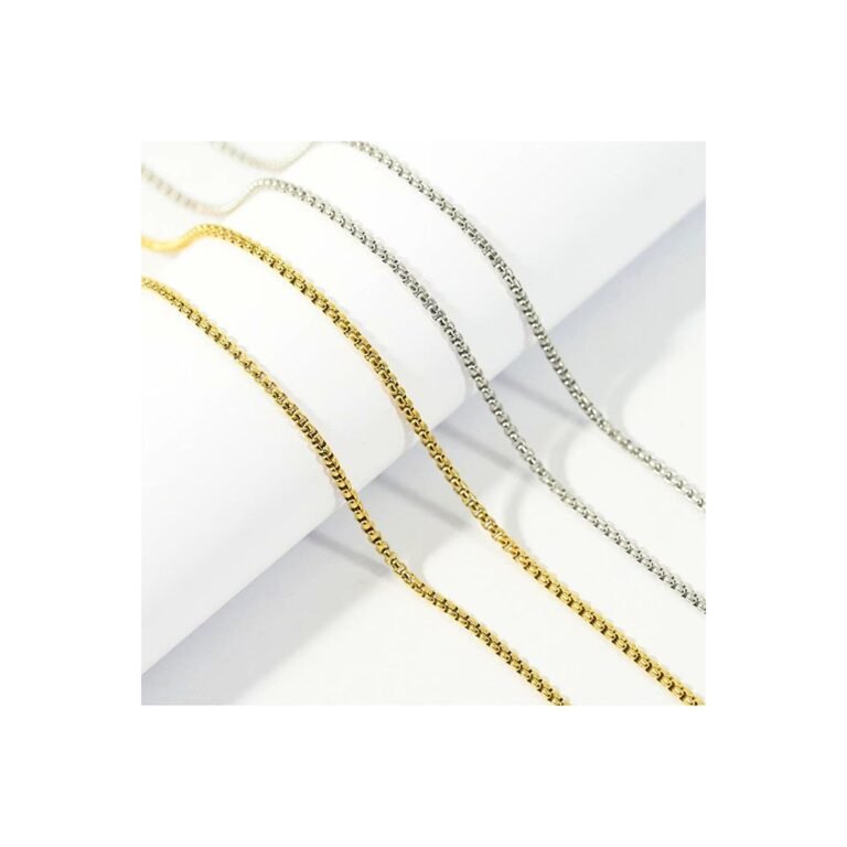 stainless steel box chain necklace wholesale main white background product image