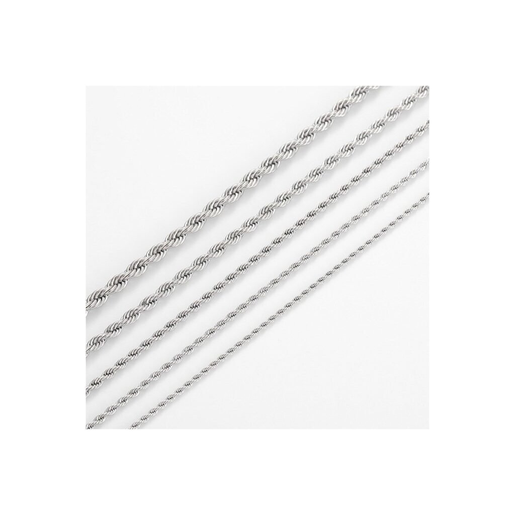 stainless steel twist rope chain necklace wholesale main white background product image