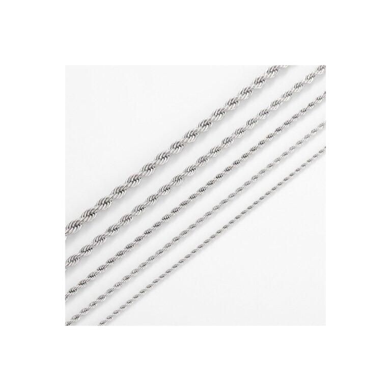 stainless steel twist rope chain necklace wholesale main white background product image