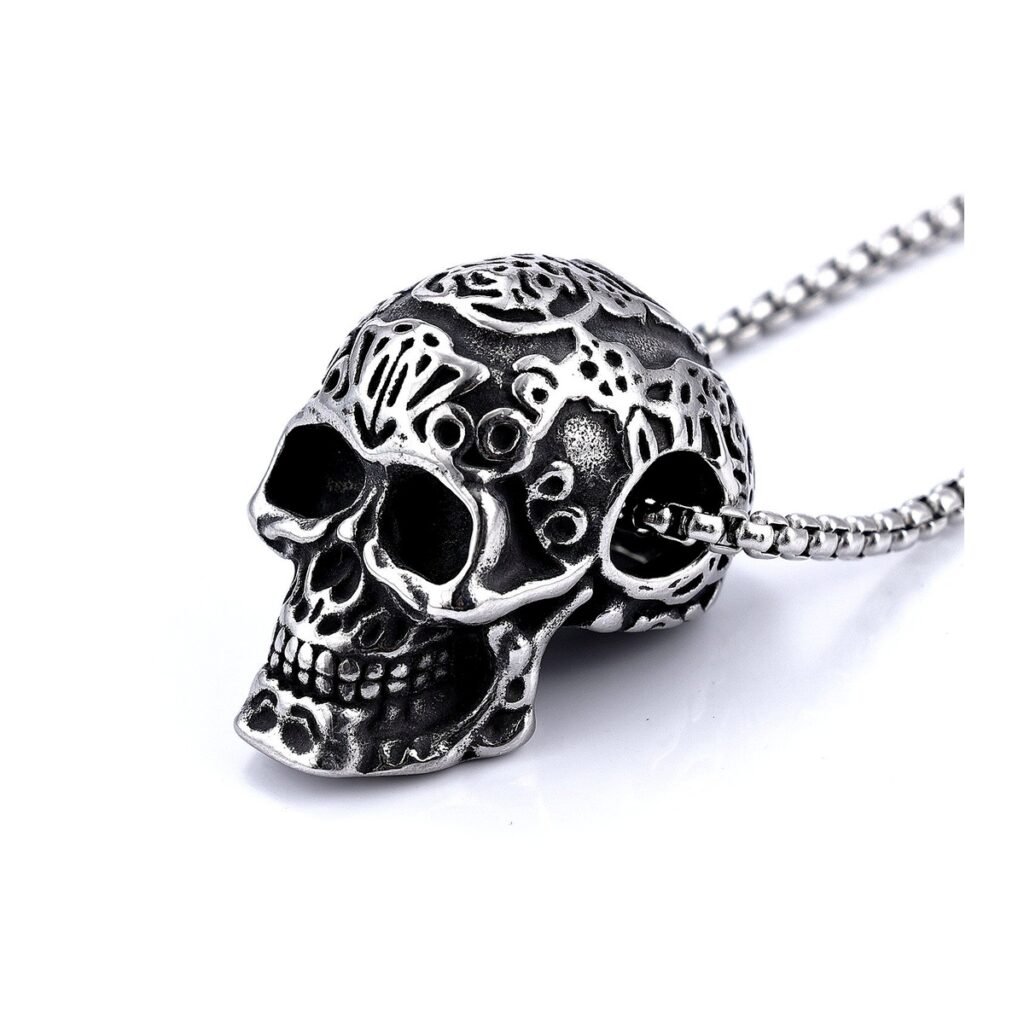 exaggerated skull stainless steel pendants wholesale main white background product image