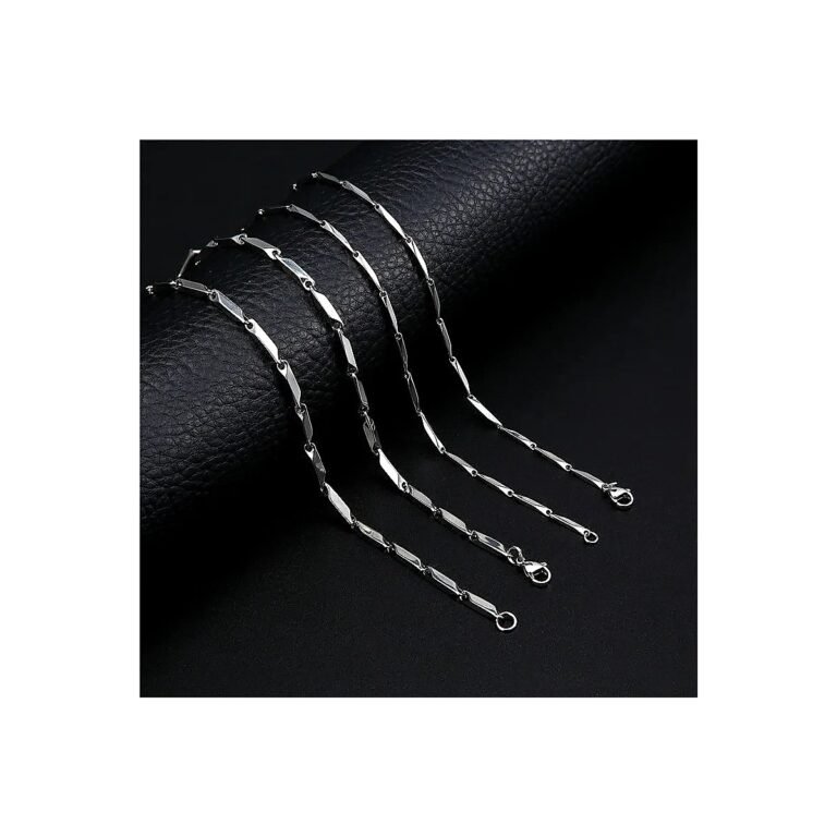 minimalist stainless steel seed chain necklace wholesale main white background product image