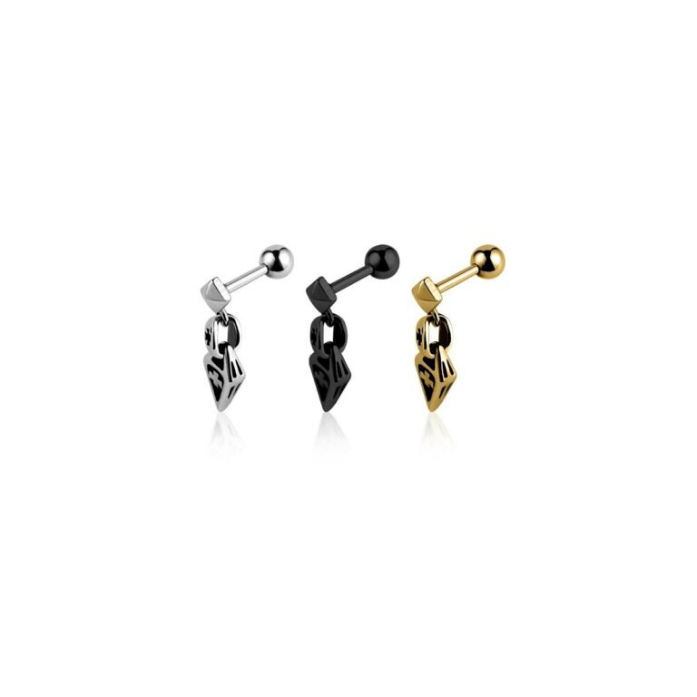 316l stainless steel cross drop earrings wholesale main white background product image